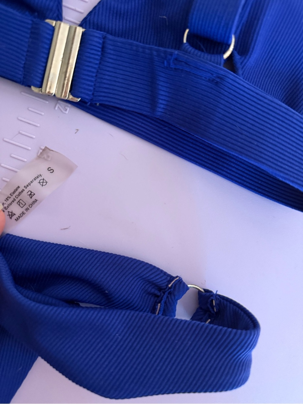 Royal Blue Ribbed Bikini Set - Picture 5 of 5